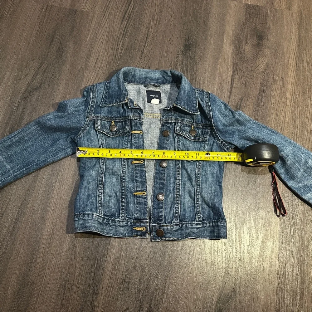 Girls Size 8 Blue Denim Trucker Jacket Classic Button Front